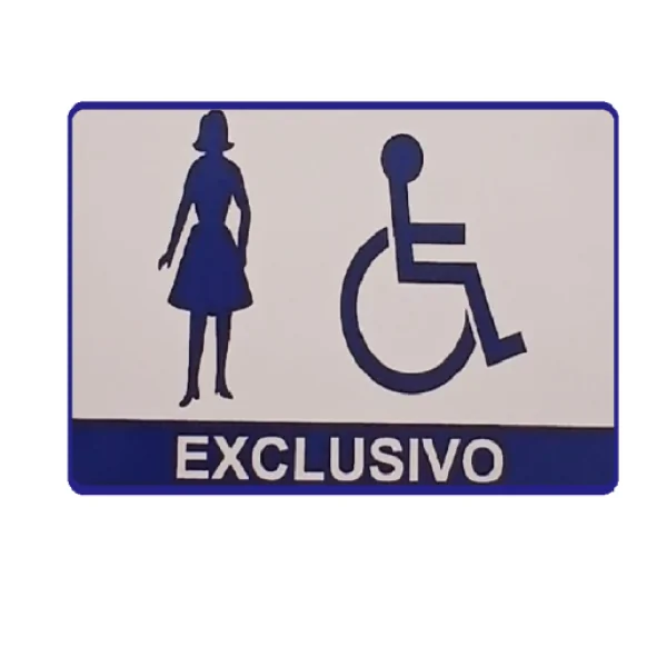 PLACA ACESSIBILIDADE BONECO FEM + CADEIRANTE