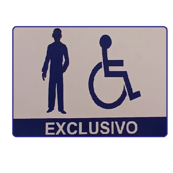 PLACA ACESSIBILIDADE BONECO MASC + CADEIRANTE