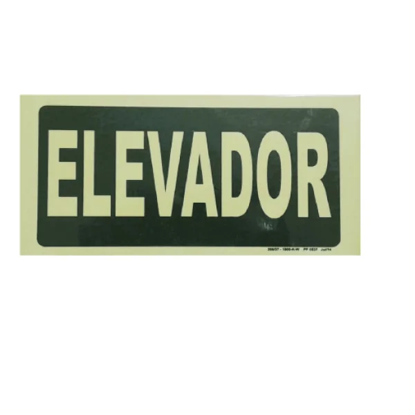 PLACA  FOTOLUMINESCENTE ELEVADOR 12X24