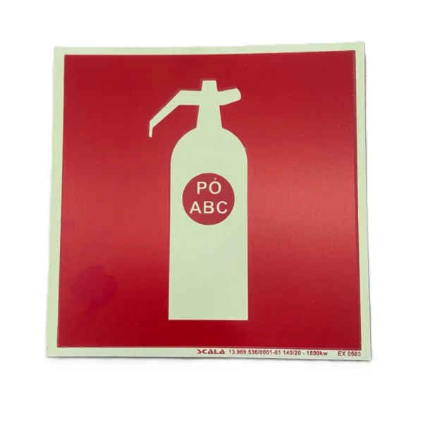 PLACA EXTINTOR FOTOLUMINESCENTE 20 X 20CM E5