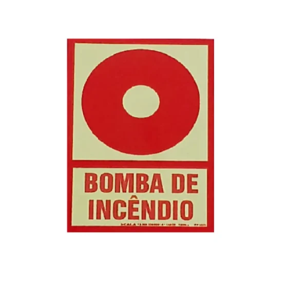 PLACA FOTOLUMINESCENTE BOMBA DE INCÊNDIO E3 10X15