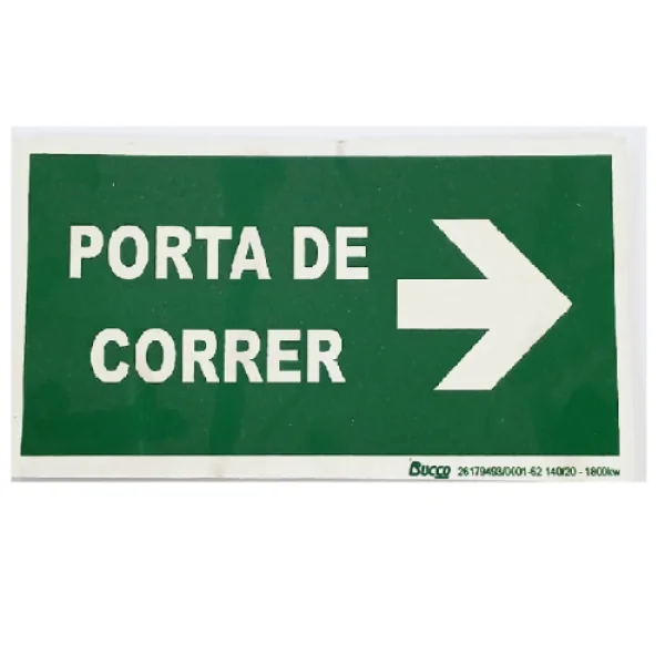 PLACA PORTA DE CORRER DIREITA FOTOLUMINESCENTE 