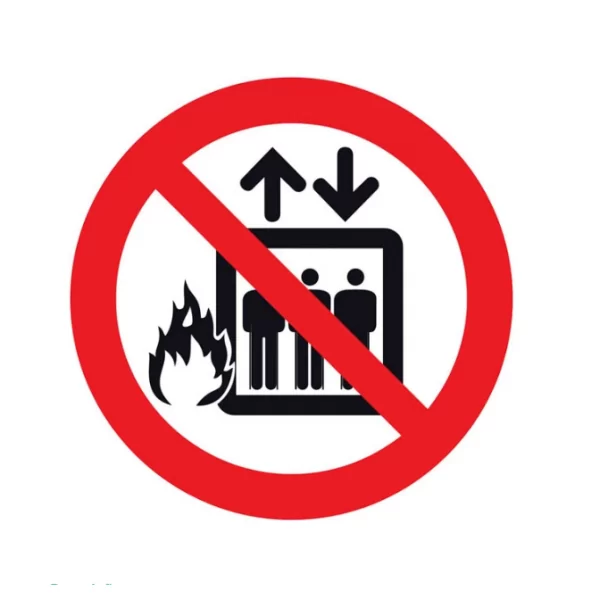 PLACA PROIBIDO ELEVADOR EM CASO DE INCÊNDIO 