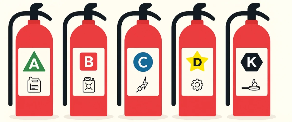 Quais são as classes de extintores de incêndio?